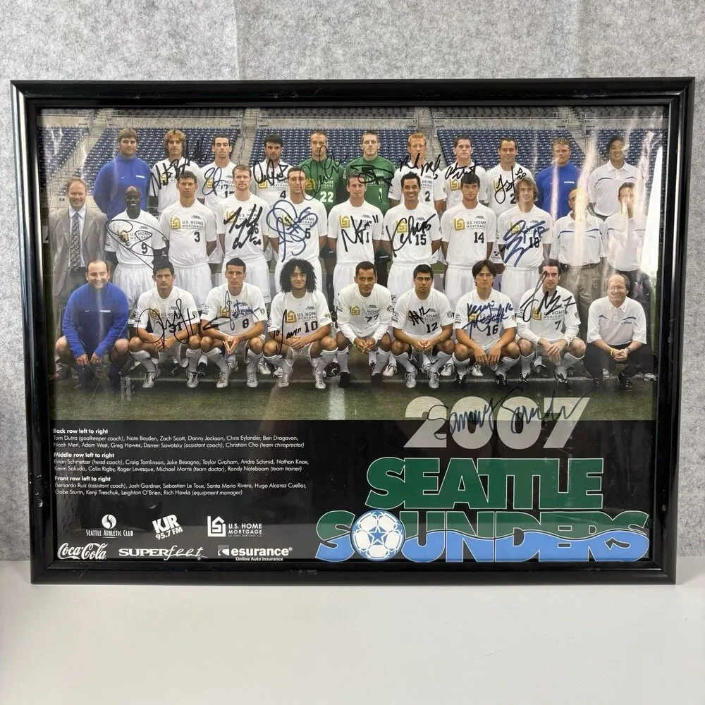 2007 Seattle Sounders FC Team Poster Signed Autographed Auto MLS Soccer Football